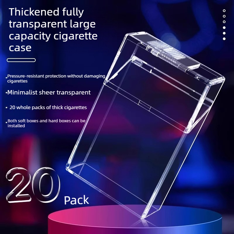 Smoking & Vaping Accessories - Transparent Flip Cover Sliding Cigarette Box
