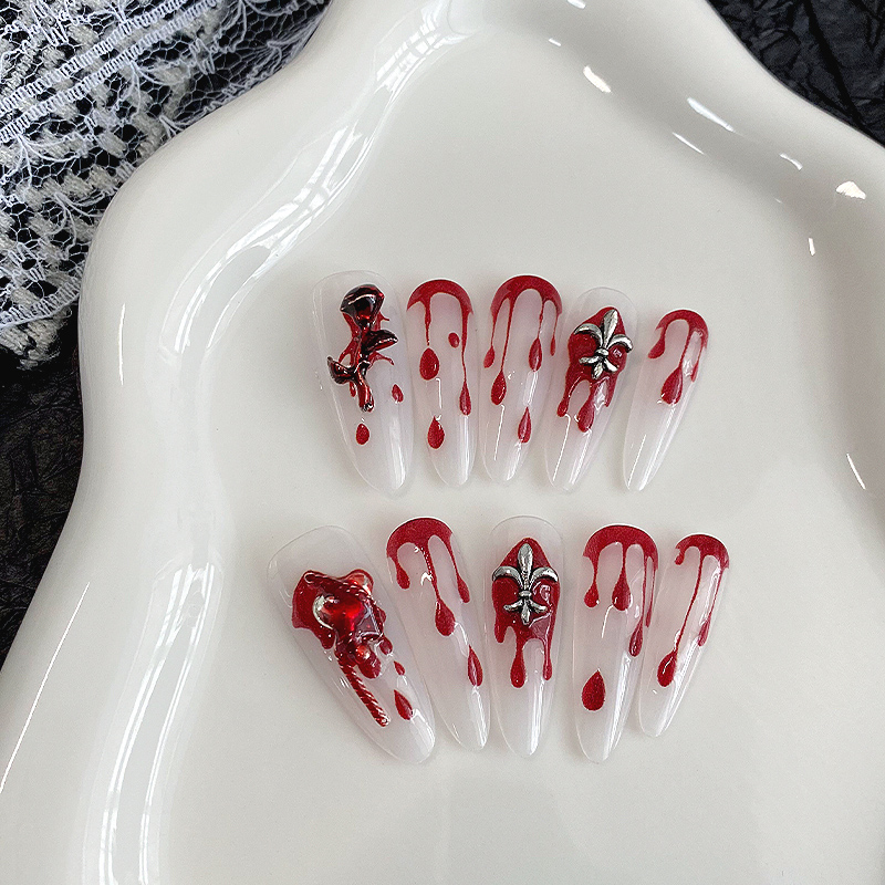 10Pcs Long Almond Press On Nai - Drip Tip Resin recension och pris